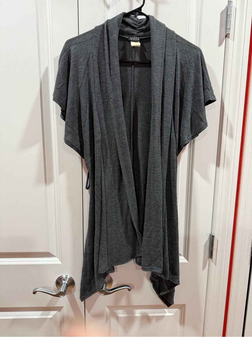 Joyce Leslie Charcoal Gray Knit Top with Subtle Texture